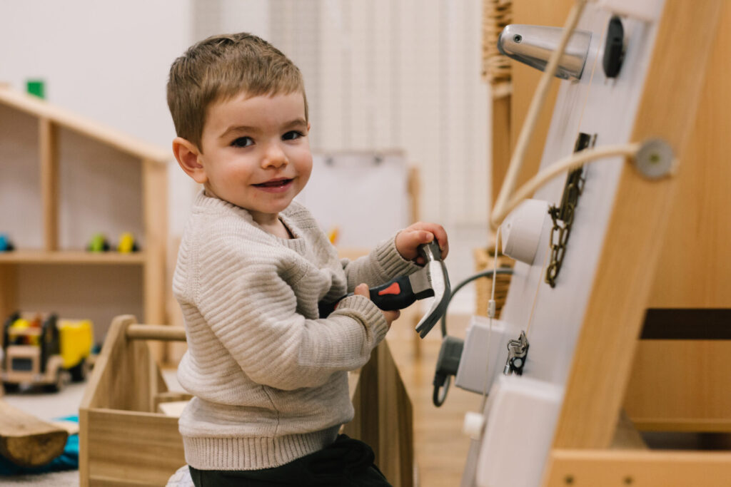 A child playing with a toy