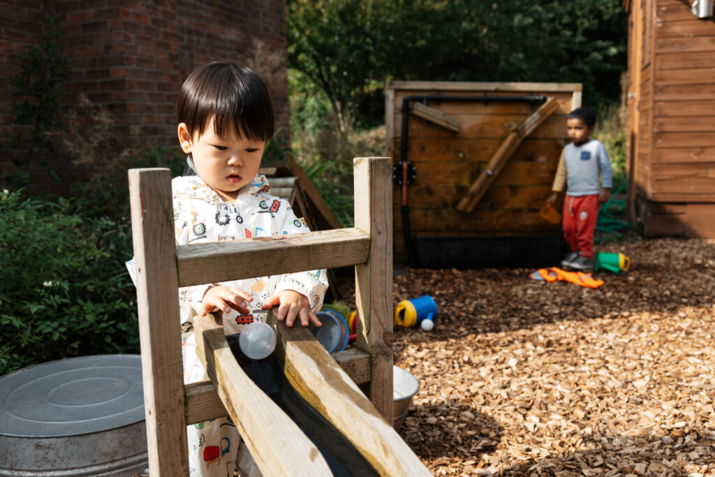 A child playing outside.